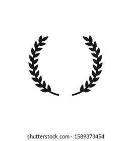 Laurel wreath black isolated simple vector icon. Glyph pictogram.