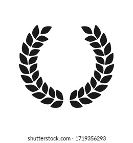 Laurel wreath black symbol vector illustration isolated on white.