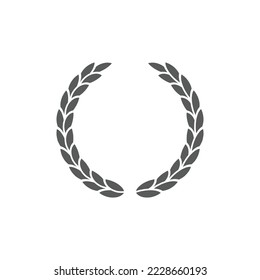 Laurel wreath black vector icon. Frame template with leaves.