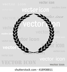 laurel wreath black vector icon