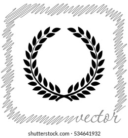 Laurel wreath  black vector  icon