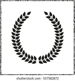 Laurel Wreath  - black vector icon