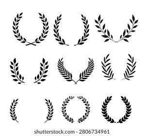 Laurel Wreath Branch Elements and Winner Laurel Frame Borders Set