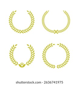 Laurel Wreath Bundle Set of Award Emblems Vector Design.