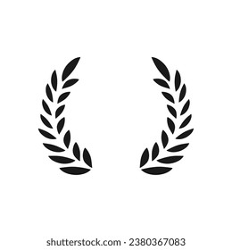 Laurel wreath, champion olive. Black icon on white background