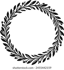 Laurel Kranz Kreis Rahmen isoliert auf weißem Hintergrund. Vektorillustration.