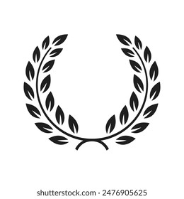 Laurel wreath. Circular foliate laurels branches. Laurel chaplet. foliate wreath. vector illustration