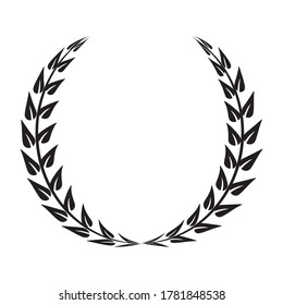 A laurel wreath. circular wreath. interlocking branches and leaves of the bay laurel vector.
