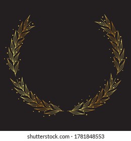 A laurel wreath. circular wreath. interlocking branches and leaves of the bay laurel vector.