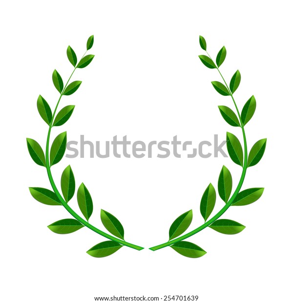 Laurel Wreath Classic Green Wreath Stock Vector (Royalty Free) 254701639