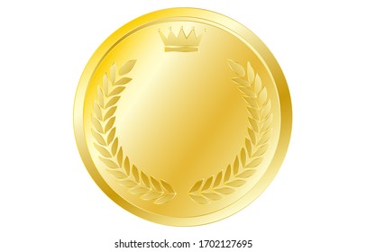 Laurel wreath and crown alphabet coins