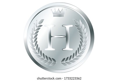 Laurel wreath and crown alphabet coins, H