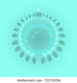 Laurel wreath crown on turquoise background, stock vector
