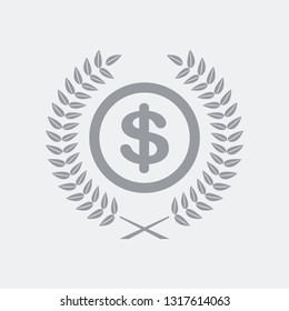 Laurel wreath with Dollar symbol