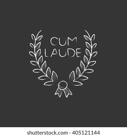 Laurel wreath. Drawn in chalk icon.
