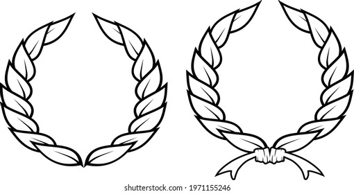 Laurel Wreath emblem logo symbol vector 