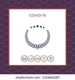Laurel wreath with five stars 