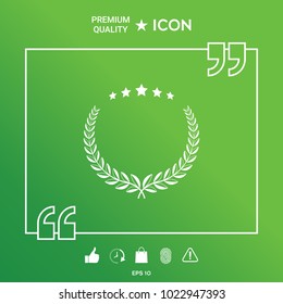 Laurel wreath with five stars - design symbol