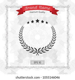 Laurel wreath with five stars - design symbol