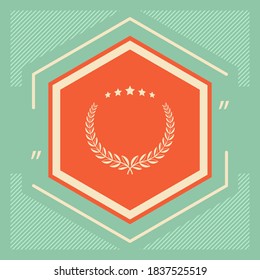Laurel wreath with five stars - design symbol
