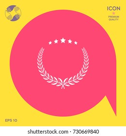 Laurel wreath with five stars - design symbol