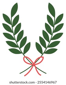 Laurel wreath flat icon isolated on white background.