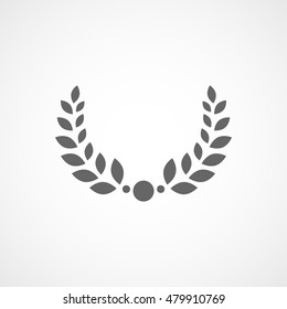 Laurel Wreath Flat Icon On White Background