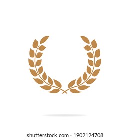 Laurel wreath flat style isolated on white background. Vector illustration