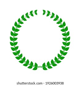 Laurel wreath. Flat vector illustration isolated on white.