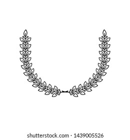 Laurel Wreath floral ancient emblem. Heraldic vector design element. Retro style label, heraldry logo.