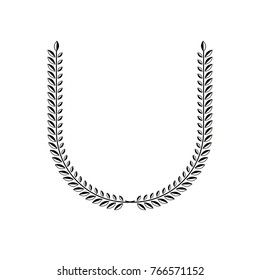 Laurel Wreath floral ancient emblem. Heraldic vector design element. Retro style label, heraldry logo.