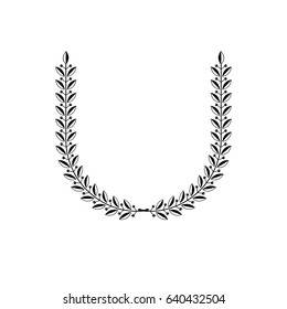 Laurel Wreath floral emblem. Heraldic Coat of Arms decorative logo isolated vector illustration.