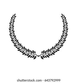 Laurel Wreath floral emblem. Heraldic Coat of Arms decorative logo isolated vector illustration.