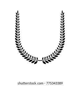 Laurel Wreath floral emblem. Heraldic Coat of Arms decorative logo isolated vector illustration.