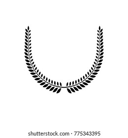 Laurel Wreath floral emblem. Heraldic Coat of Arms decorative logo isolated vector illustration.