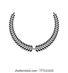 Laurel Wreath floral emblem. Heraldic Coat of Arms decorative logo isolated vector illustration.