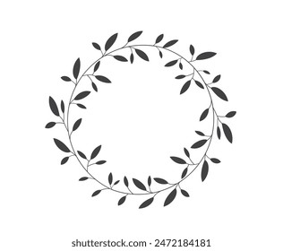 Laurel wreath. floral wreath frames. branch and leaves. Vector illustration