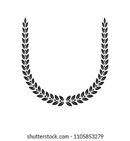 Laurel Wreath floral heraldic element. Heraldic Coat of Arms decorative logo isolated vector illustration.