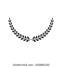Laurel Wreath floral heraldic element. Heraldic Coat of Arms decorative logo isolated vector illustration.