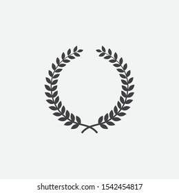 Laurel Wreath floral heraldic element, Heraldic Coat of Arms decorative logo illustration, Vector art and illustration of laurel wreath, Branches of olives, symbol of victory,