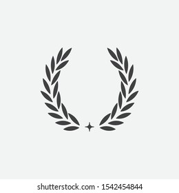 Laurel Wreath floral heraldic element, Heraldic Coat of Arms decorative logo illustration, Vector art and illustration of laurel wreath, Branches of olives, symbol of victory,