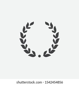 Laurel Wreath floral heraldic element, Heraldic Coat of Arms decorative logo illustration, Vector art and illustration of laurel wreath, Branches of olives, symbol of victory,