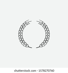 Laurel Wreath floral heraldic element, Heraldic Coat of Arms decorative logo illustration, Vector art and illustration of laurel wreath, Branches of olives, symbol of victory,
