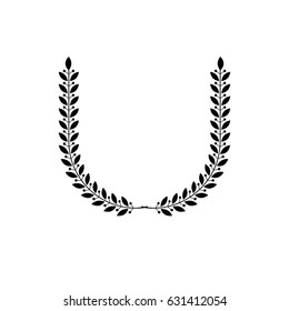 Laurel Wreath floral heraldic element. Heraldic Coat of Arms decorative logo isolated vector illustration.
