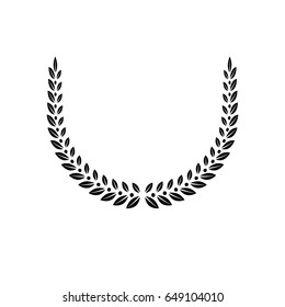Laurel Wreath floral heraldic element. Heraldic Coat of Arms decorative logo isolated vector illustration.