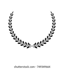 Laurel Wreath floral heraldic element. Heraldic Coat of Arms decorative logo isolated vector illustration.