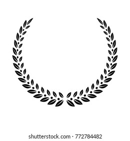 Laurel Wreath floral heraldic element. Heraldic Coat of Arms decorative logo isolated vector illustration.