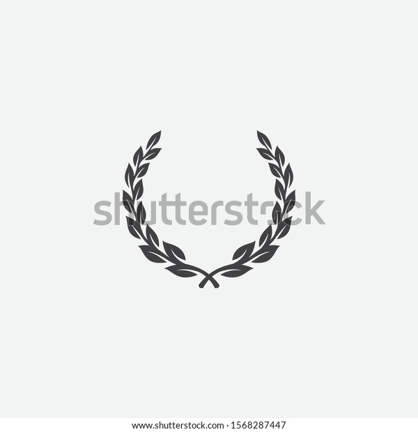 Laurel Wreath\
floral heraldic element, Heraldic Coat of Arms decorative logo\
illustration, Vector art and illustration of laurel wreath,\
Branches of olives, symbol of\
victory,