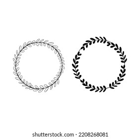 Laurel Wreath Frame Border Circle Illustrations Vector 
