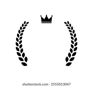 Laurel wreath frame with a crown Vector